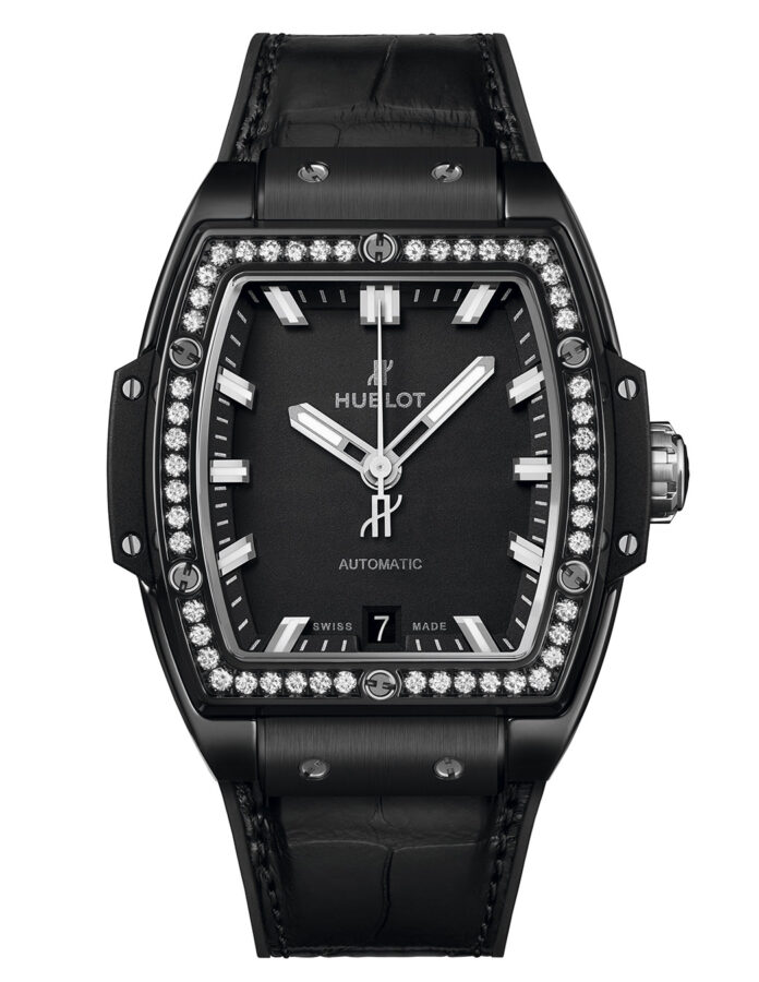 Hublot Spirit of Big Bang Black Magic Diamonds 39 mm en cerámica negra con luneta de 50 diamantes, referencia 665.CX.1170.LR.1204