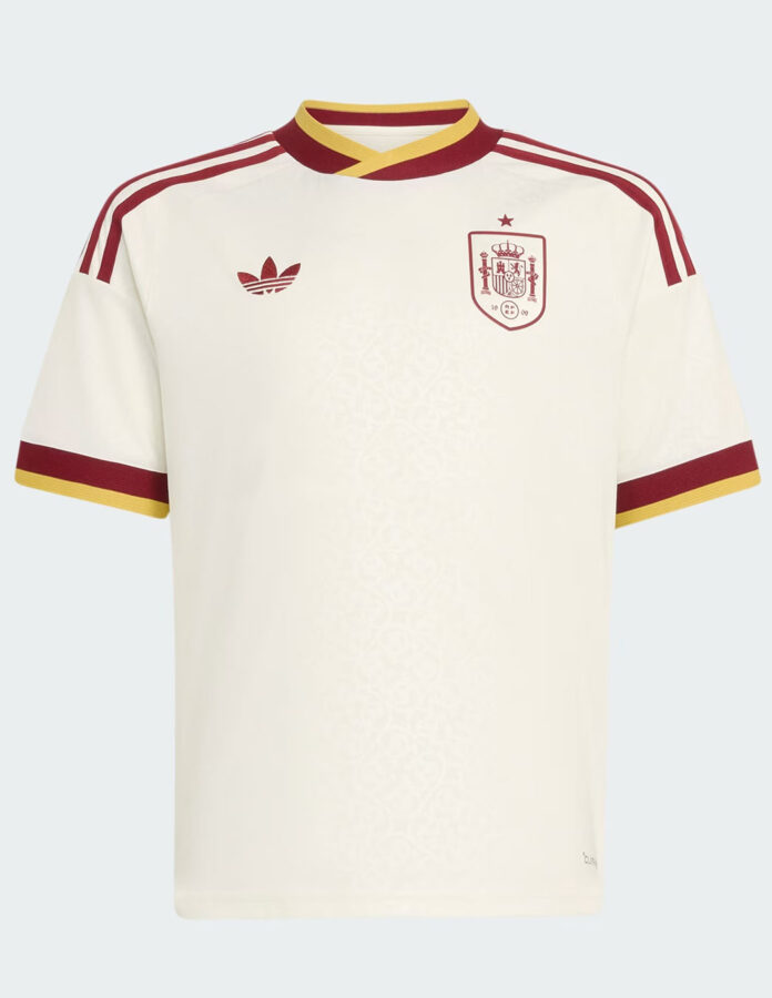 Camiseta blanca de adidas Originals para la selección española con detalles granates y dorados