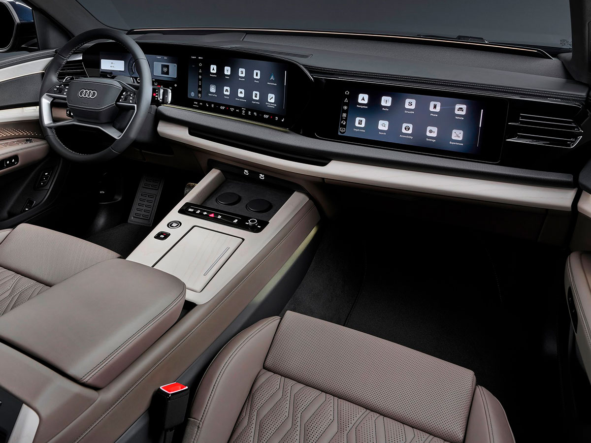 Interior del Audi Q9 con asientos de piel