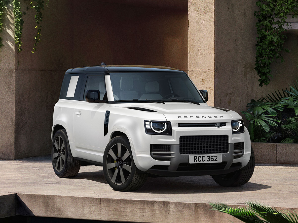 Land Rover Defender Vertex blanco 2027 vista frontal