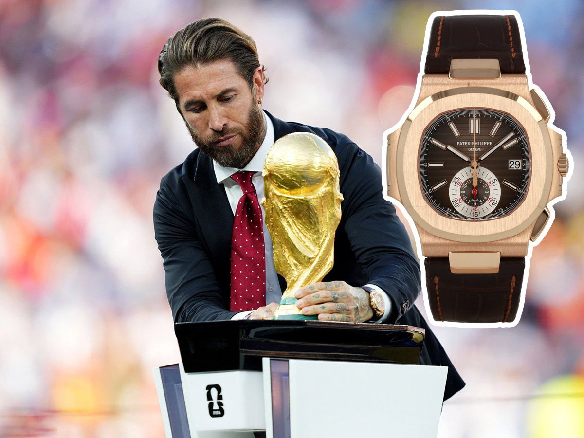 Sergio Ramos sujeta la Copa del Mundo en la ceremonia de la final del Mundial 2026 con su reloj Patek Philippe
