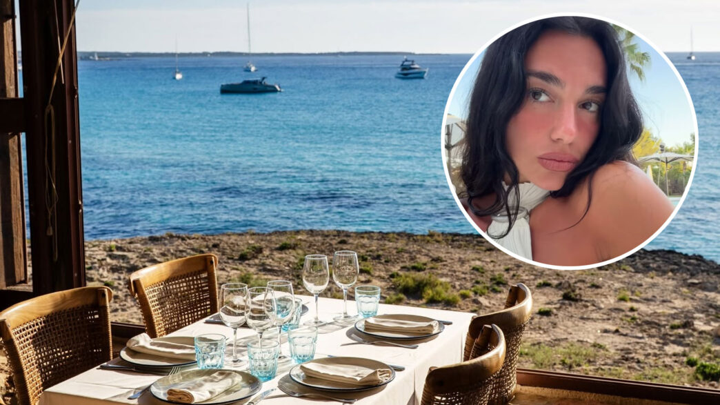 Restaurante Es Moli de Sal Formentera con Dua Lipa arriba en destacado