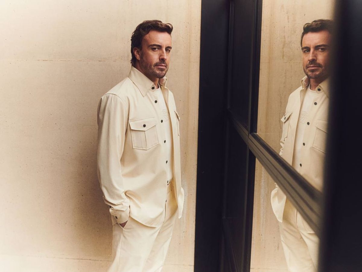 Fernando Alonso con total look Boss