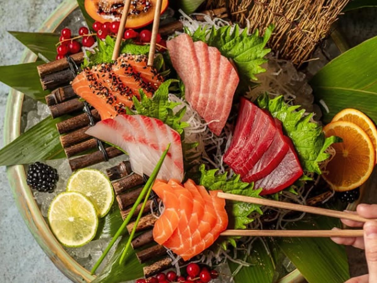 Plato de Sushi del restaurante Amazónico de Madrid