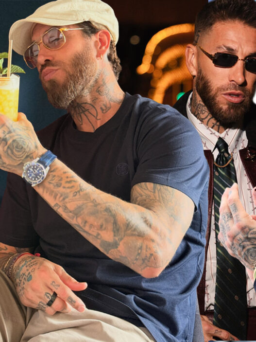 Collage que muestra a Sergio Ramos con diferentes relojes