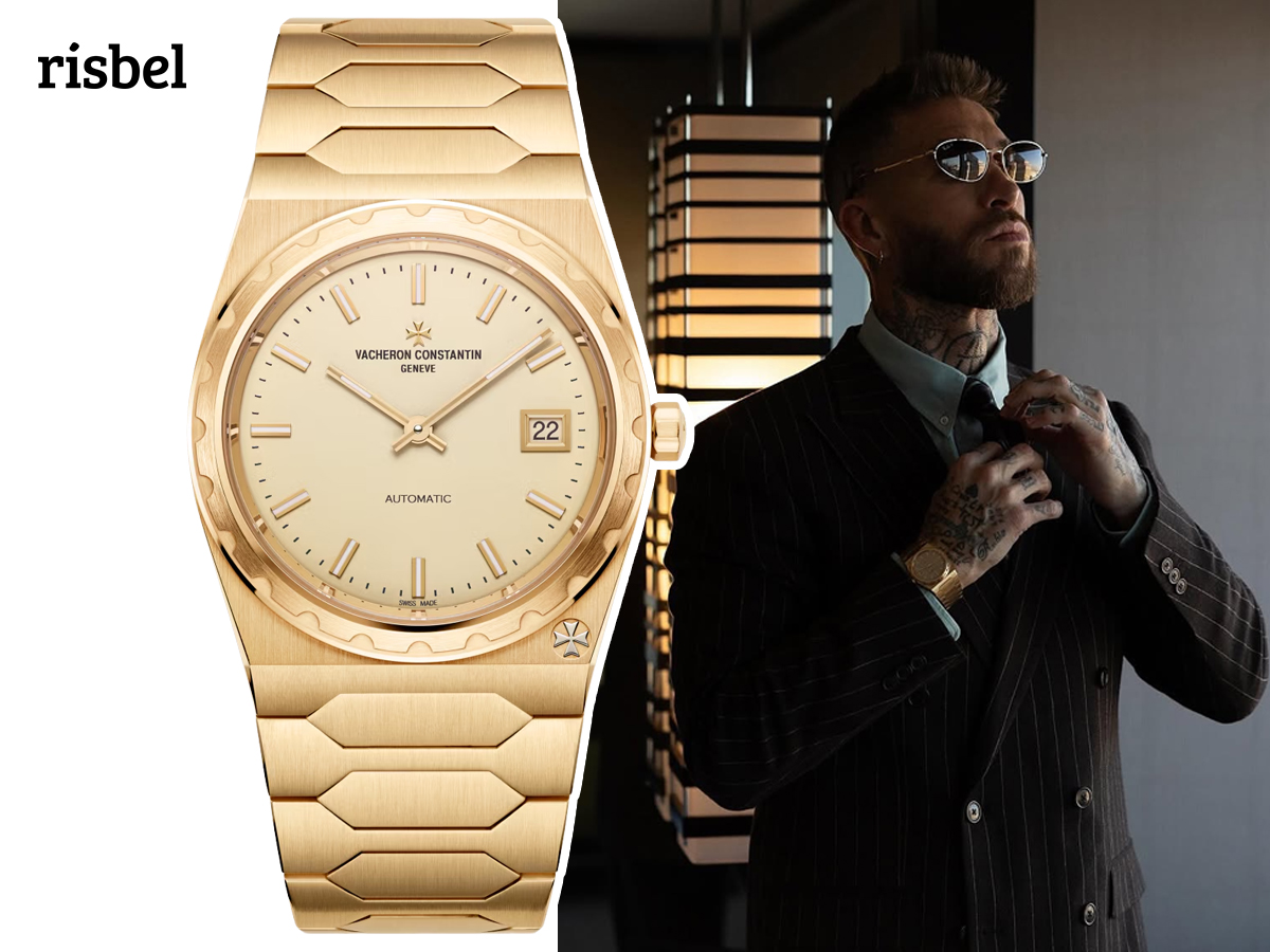 Sergio Ramos luce en Las Vegas el Vacheron Constantin Historiques 222 de oro amarillo con brazalete integrado y esfera champán