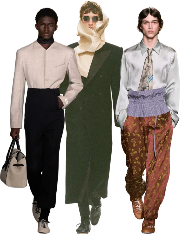 Modelos de Celine, Jacquemus y Dries Van Noten con sneakerinas en la pasarela masculina otoño-invierno 2026.