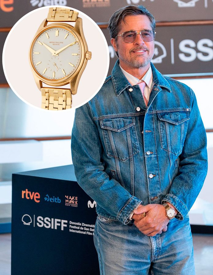 Brad Pitt outfit denim con reloj Patek Philippe en San Sebastian 2026