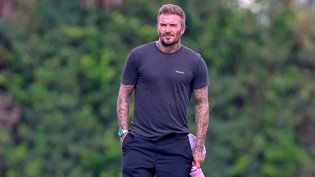 David Beckham entrenamiento Inter Miami 15 septiembre Tudor Black Bay Chrono FlamingoBlue