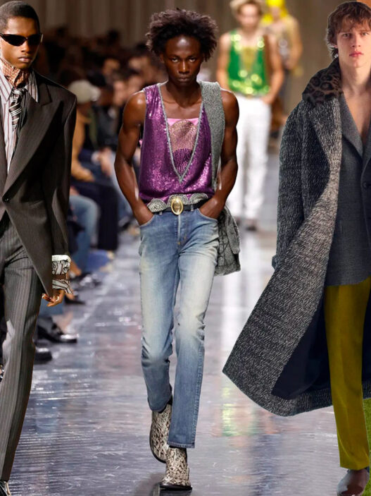modelos vistiendo pantalones pitillo desfile otoño 2026 hombre