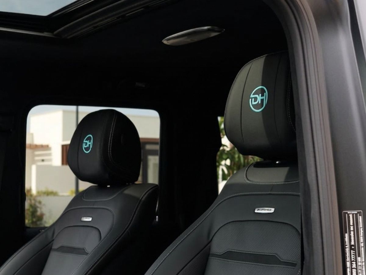 Foto de los detalles del asiento del Mercedes-AMG G 63 de Dean Huijsen