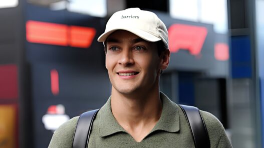 George Russell llegando al Gran Premio de España en Madrid