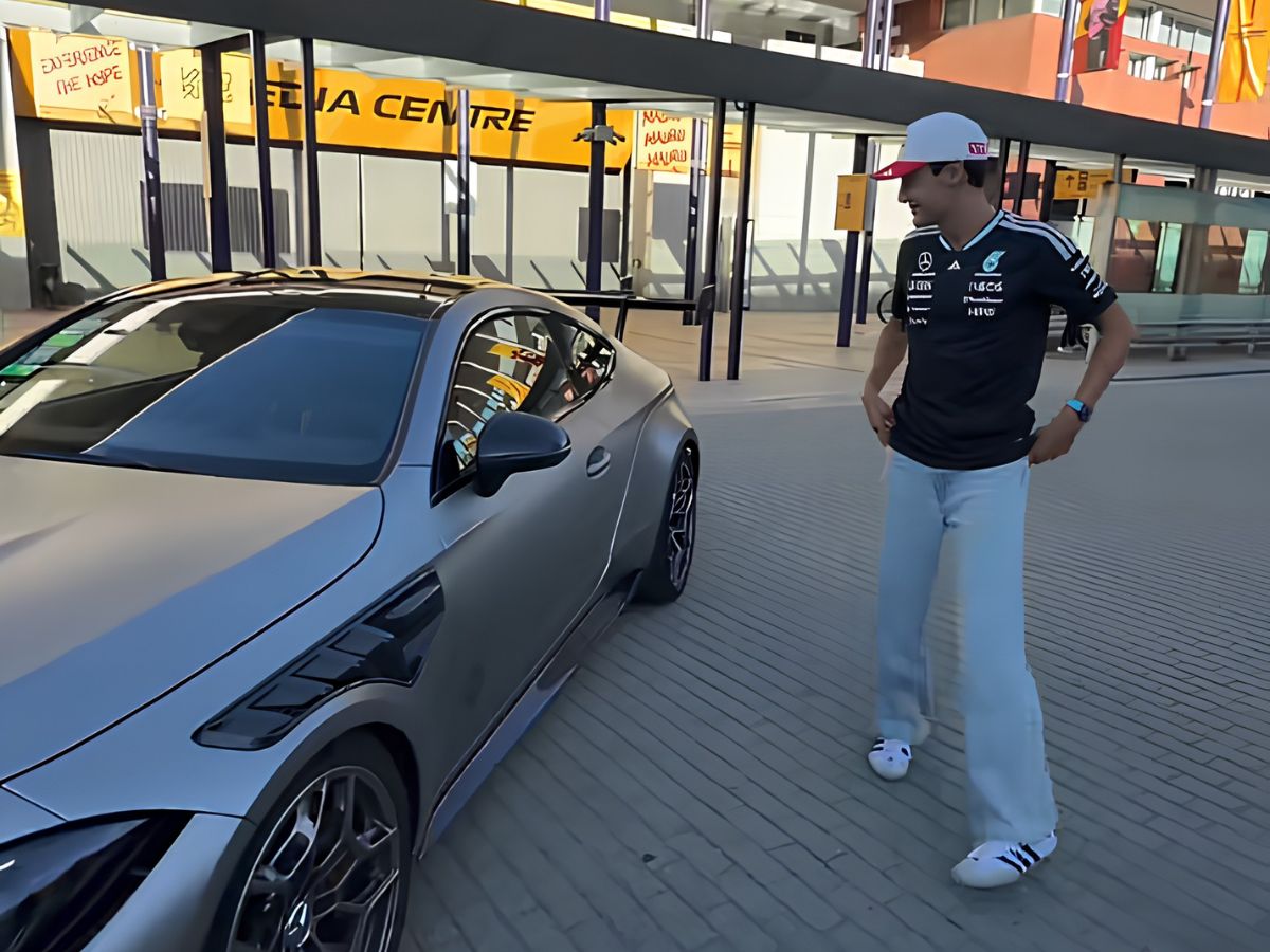 Foto de George Russell en el Madring con el Mercedes-AMG CLE 646