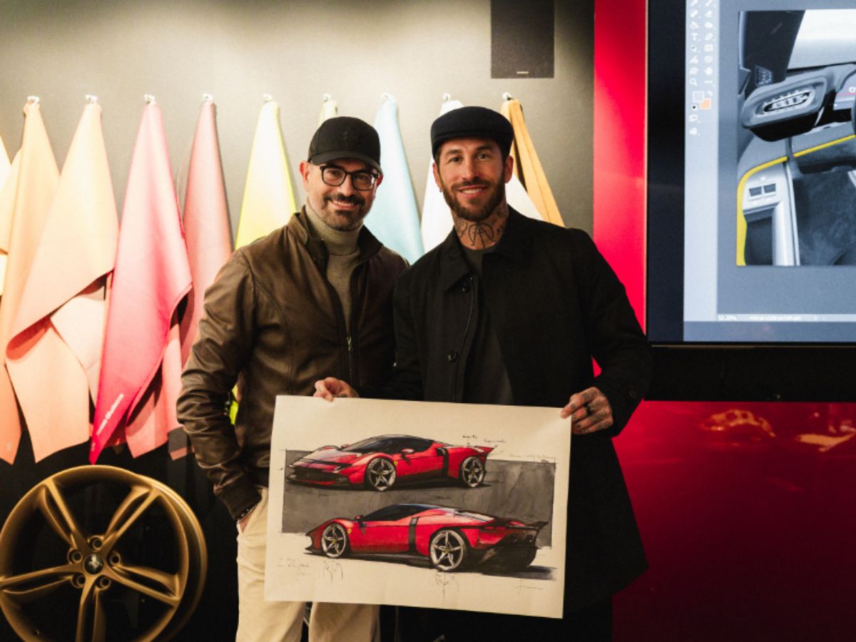Flavio Manzoni y Sergio Ramos en Maranello