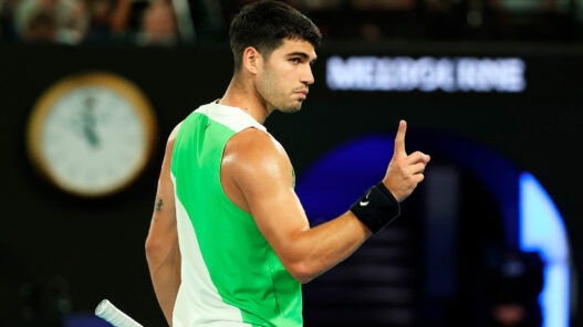 Carlos Alcaraz durante el 1 Point Slam de 2026 en Melbourne Park, enero de 2026