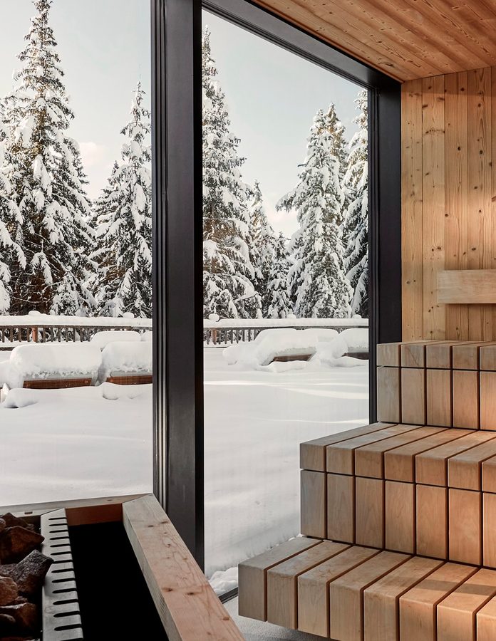 Sauna del hotel Forestis en Dolomitas