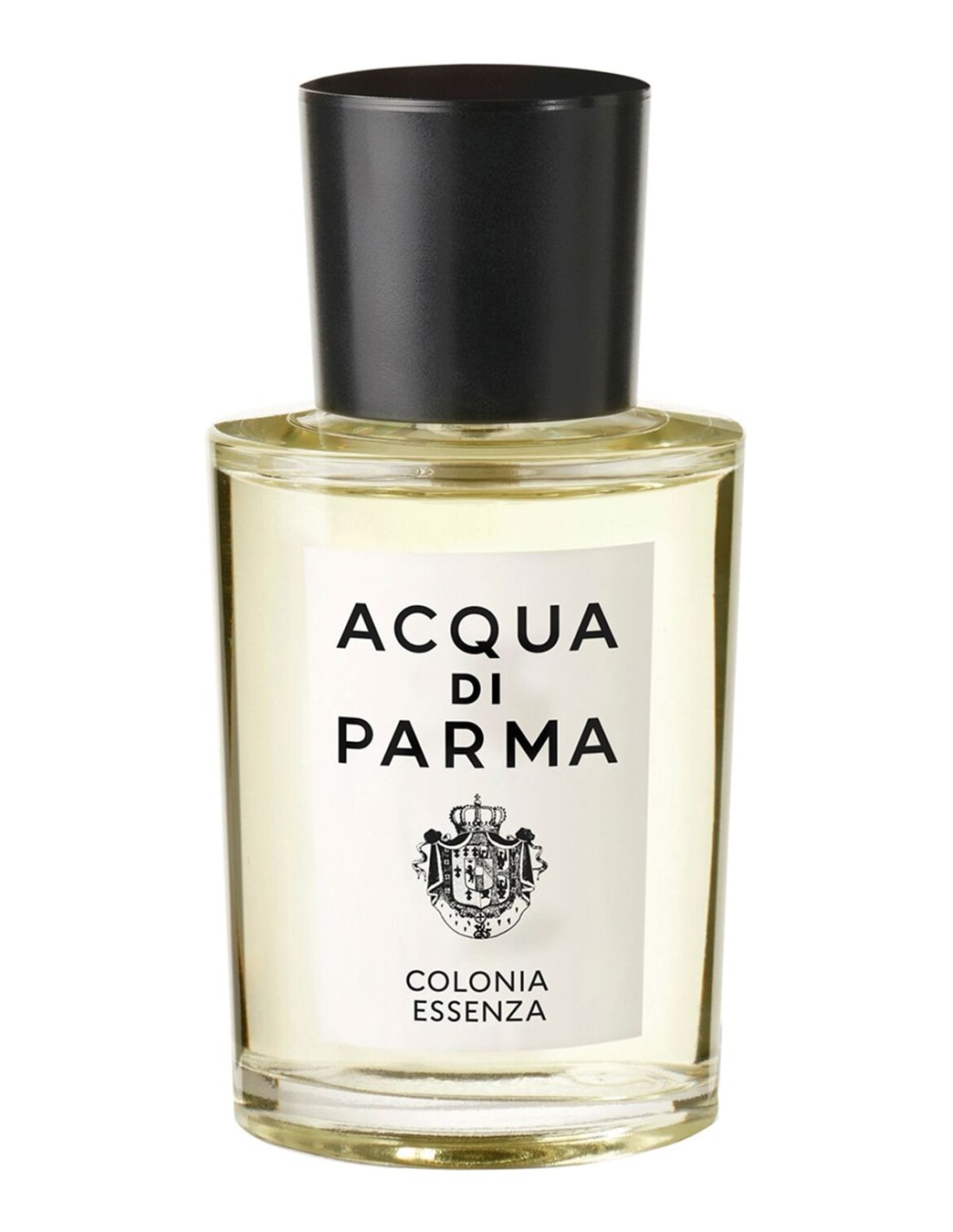 Frasco cilíndrico con etiqueta blanca de Acqua di Parma Colonia Essenza Eau de Cologne