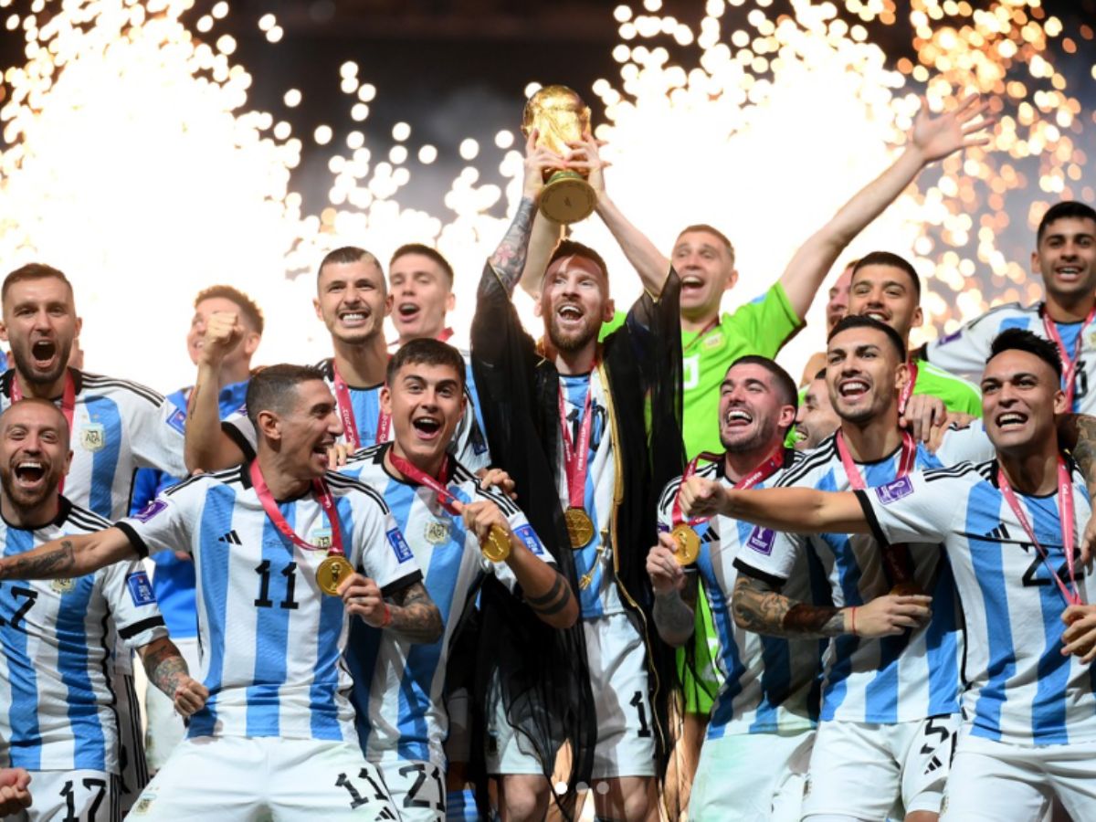 Imagen de la Selección Argentina como campeona del Mundial 2022