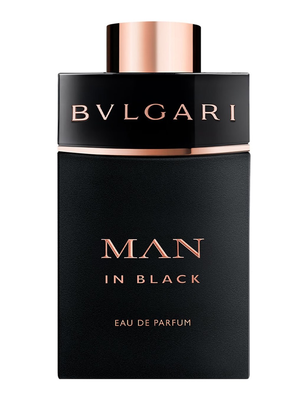 Frasco negro con detalles cobrizos de Bvlgari Man in Black Eau de Parfum