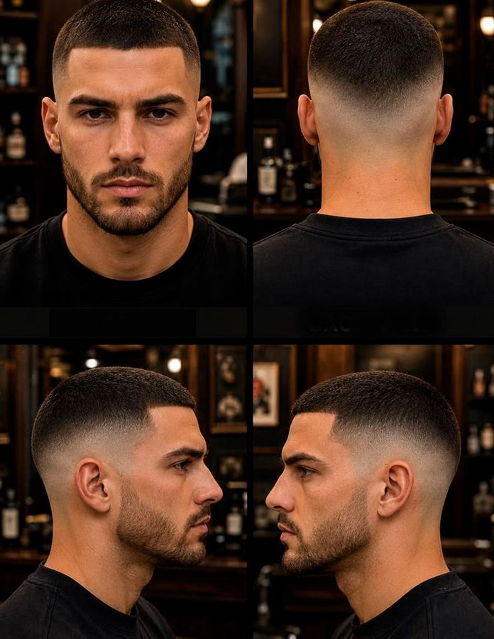 Corte de pelo degradado vista 4 lados