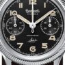 Hanhart 417 ES Steve McQueen Limited Edition No.1, cronógrafo de acero de 39 mm con esfera negra, pulsador rojo y correa de cuero marrón