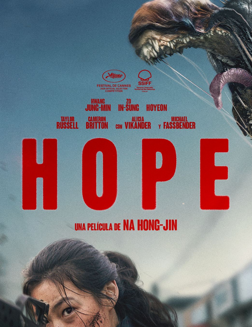 Cartel oficial español de Hope, la película de Na Hong-jin con Michael Fassbender y Alicia Vikander