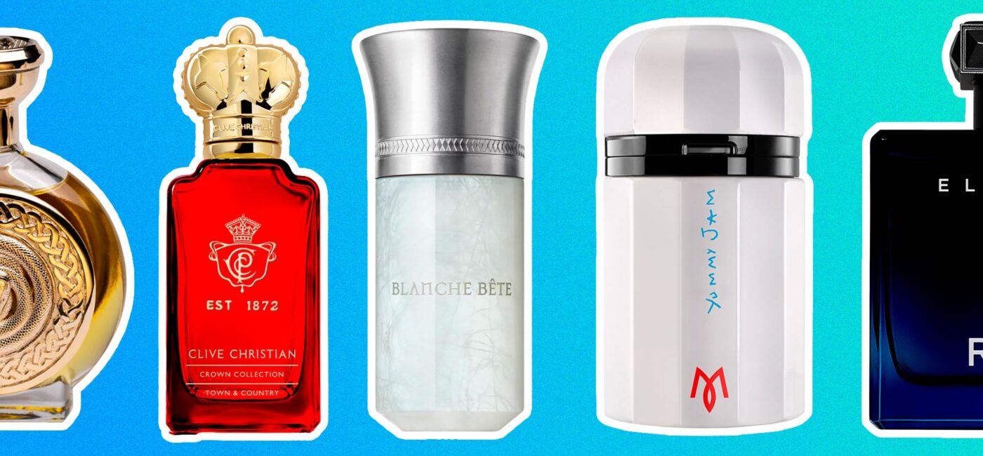 Collage de frascos de perfume para hombre poco comunes