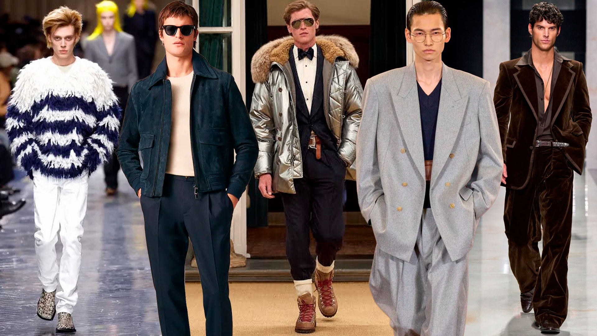 Collage modelos desfilando con tendencias moda otoño 2026